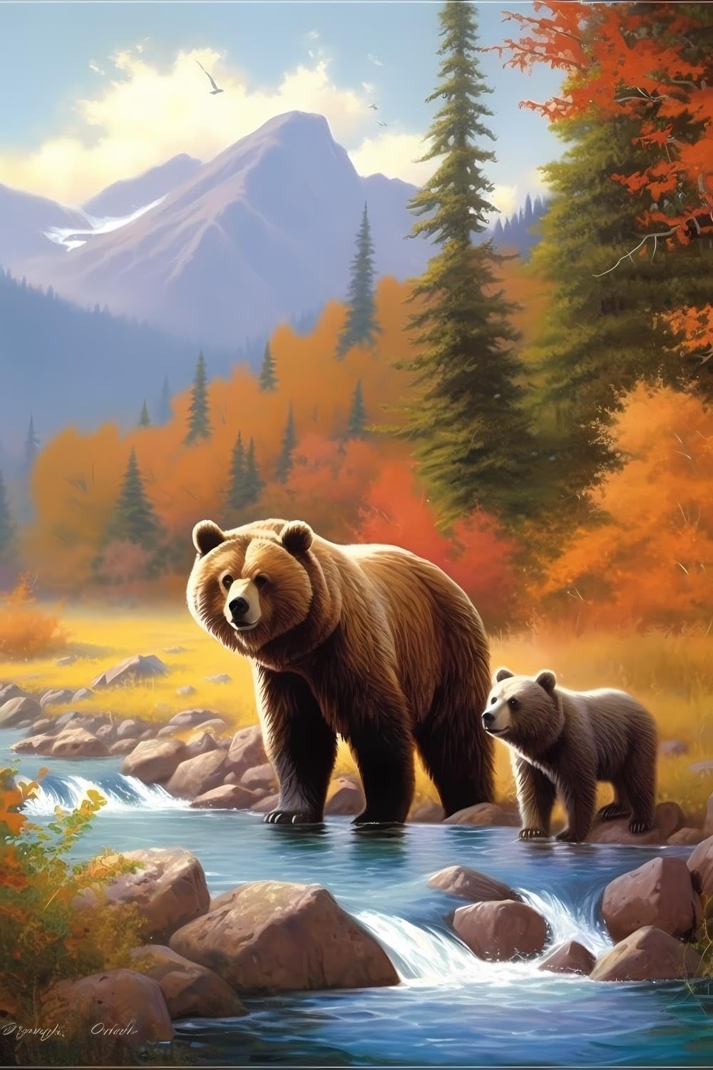 Amazon.com: VUEDJRO DIY The Bears by The River Diamond